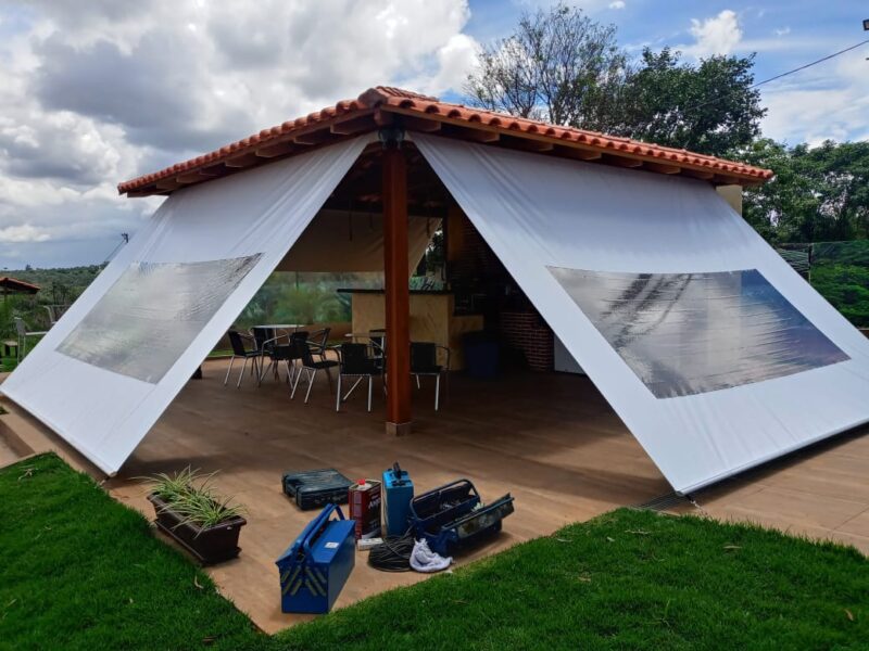 Toldos vertical cortina revestidos em lona PVC - Image 9